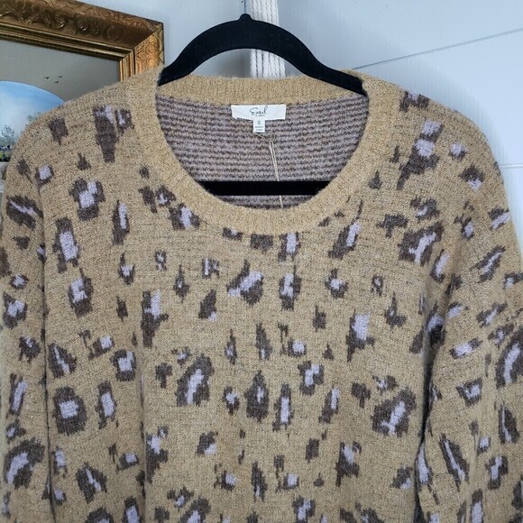 Easel NWT Leopard Print Oversized Knit Sweater Small - Picture 7 of 10
